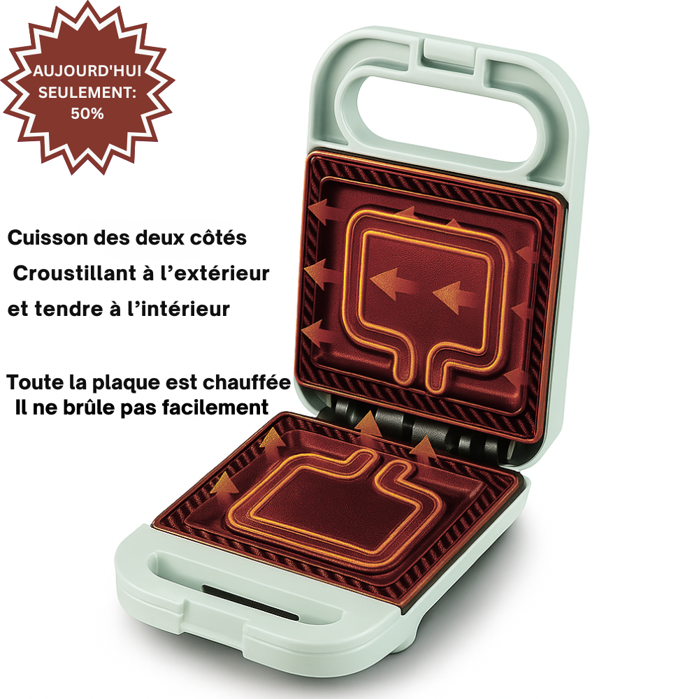QuickToast™ | Appareil à Sandwichs et Machine Multifonction pour le Petit-Déjeuner