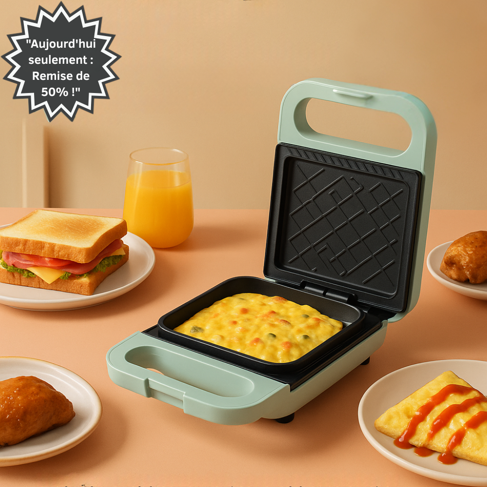 QuickToast™ | Appareil à Sandwichs et Machine Multifonction pour le Petit-Déjeuner